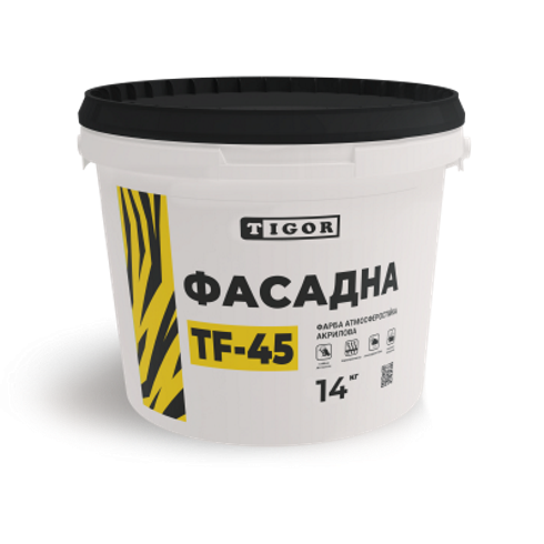 Фарба TF-45 Фасадна TIGOR (14 кг), біла